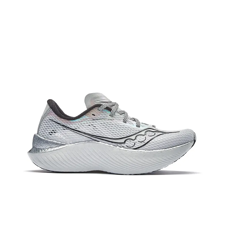 Saucony Endorphin Pro 3 Cushioning Low Top Carbon Plate Marathon Running Shoes Women's White Black-1