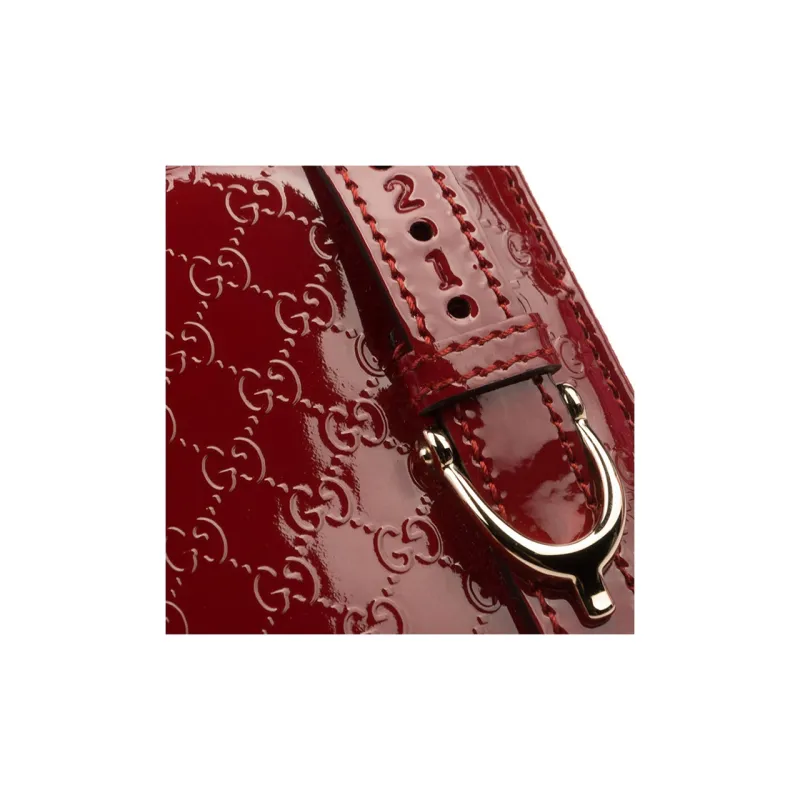 GUCCI Patent Leather Long Zip Closure Wallet With Money Clip Women's Red-3