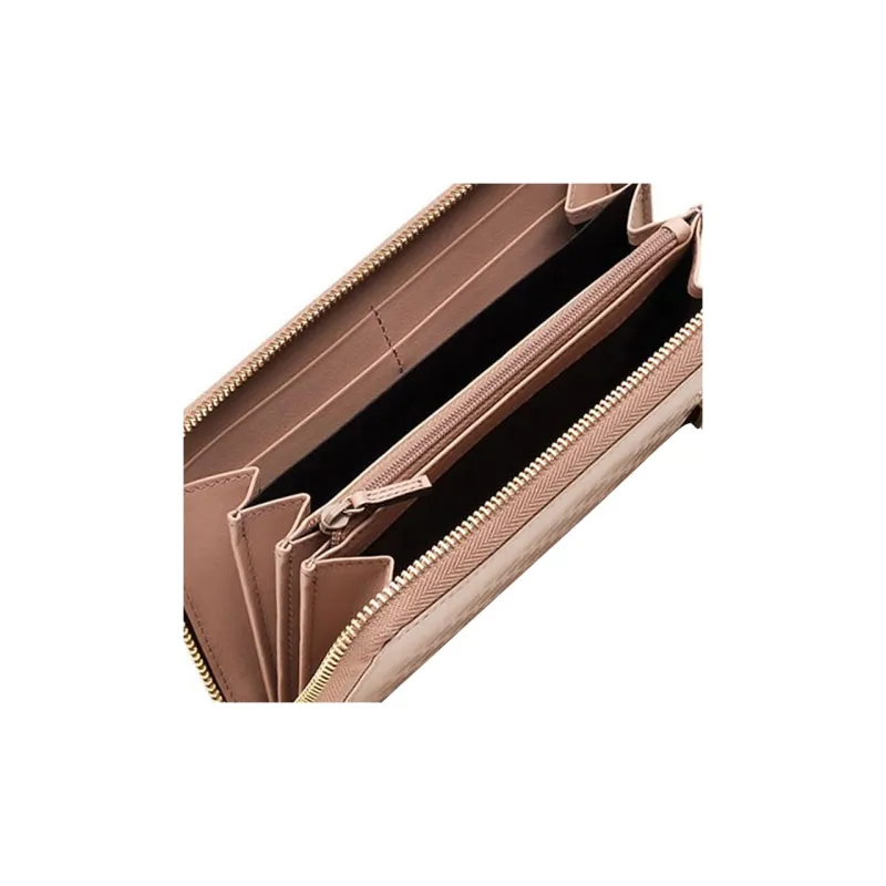 GUCCI Buckle Detail Patent Leather Long Zip Closure Wallet With Money Clip Women's Nude-2