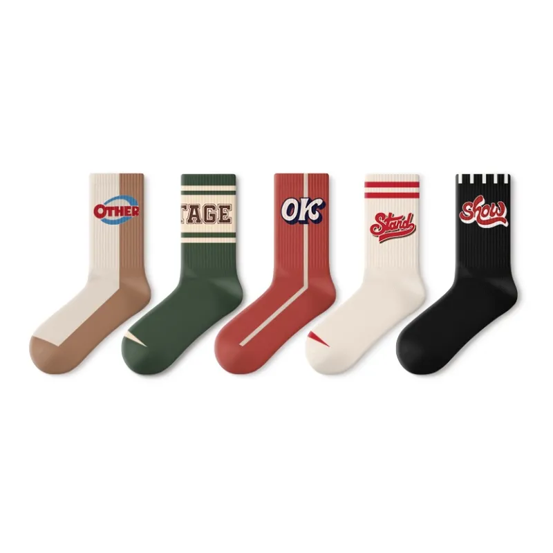 Primeet Mid Calf Socks Unisex 5 Pack-92