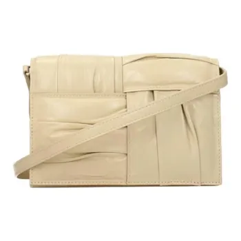 Bottega Veneta CASSETTE Calfskin Patchwork Leather Pillow Bag Shoulder Bag Crossbody Bag Mini Women's Beige