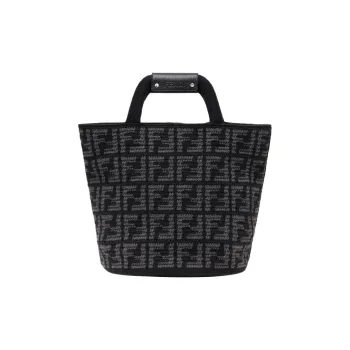 FENDI Cashmere Tote Bag, Shopping Bag, Handbag Regular Men's Black Gray