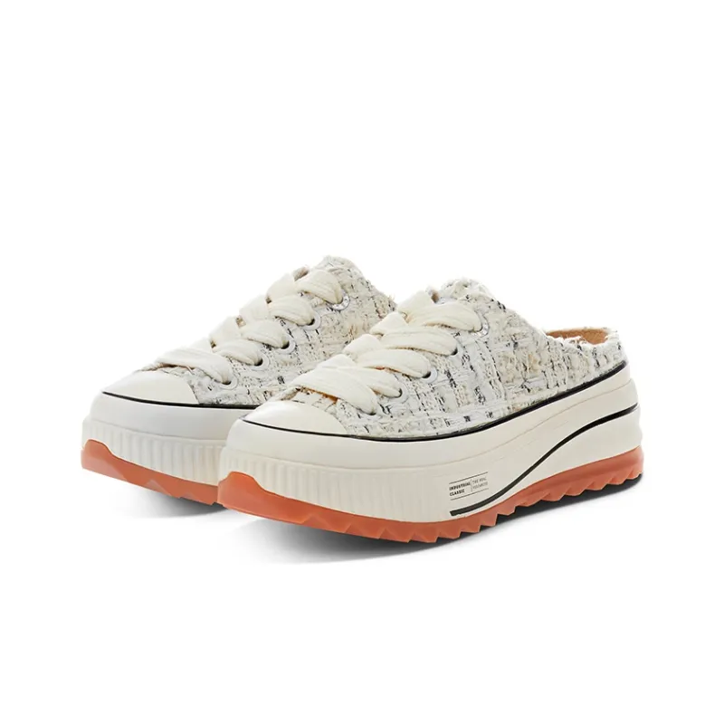 Excelsior Canvas Shoes Women's Low Top Fabric, White-1