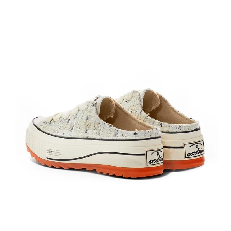 Excelsior Canvas Shoes Women's Low Top Fabric, White-3