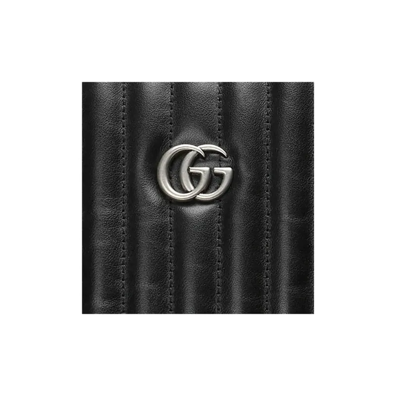 GUCCI Marmont Leather Tote Bag, Shopping Bag, Crossbody Bag, Shoulder Bag Women's Black-6