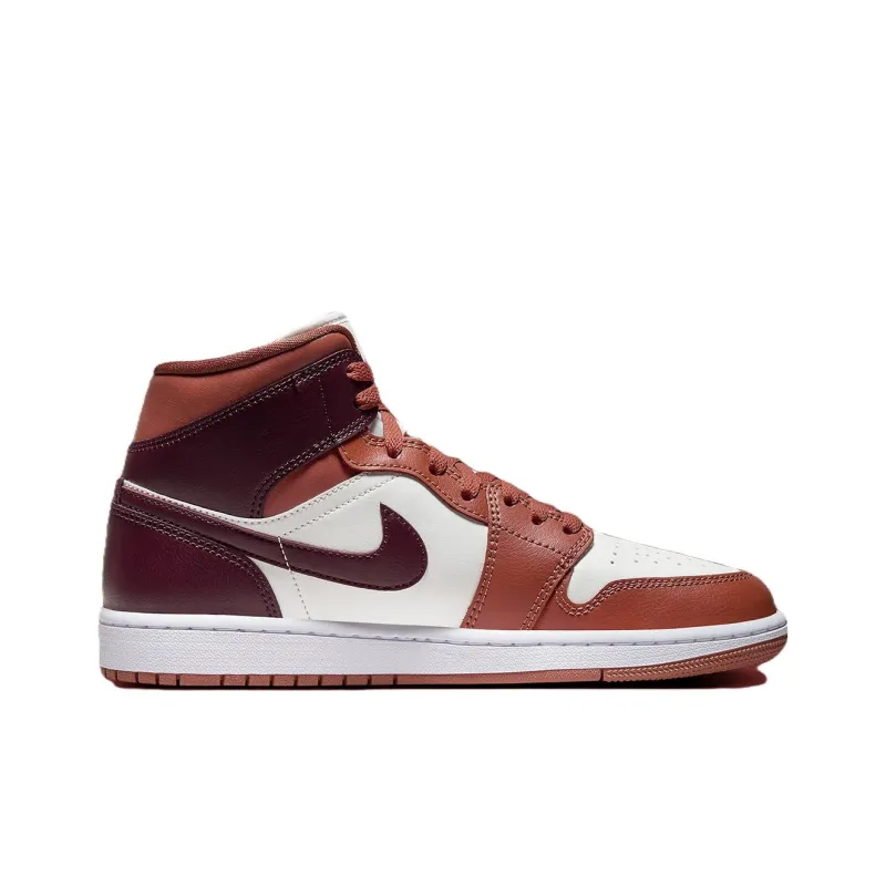 Jordan 1 Mid 'Dusty Peach Night Maroon' Women's-1
