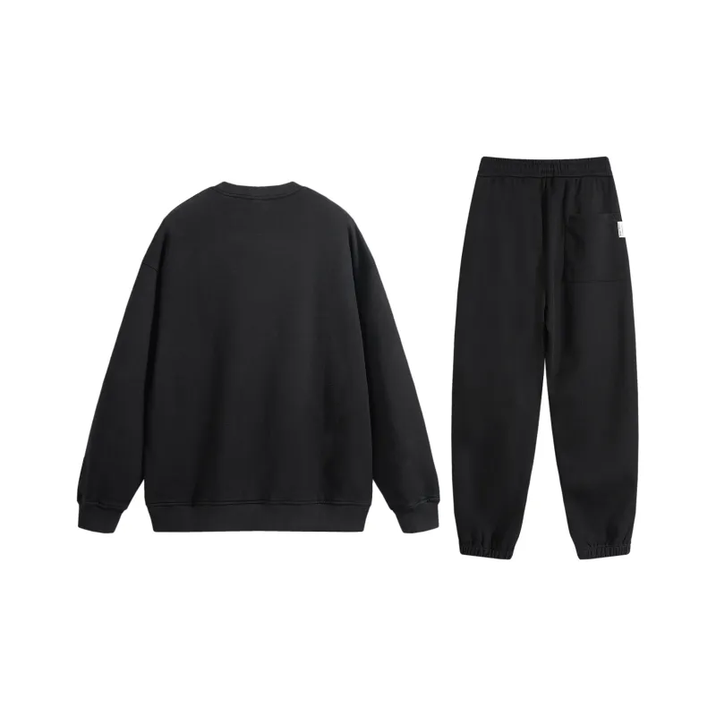 SUPERMOON Autumn And Winter Season Knitted Sports Pants Unisex Black-22