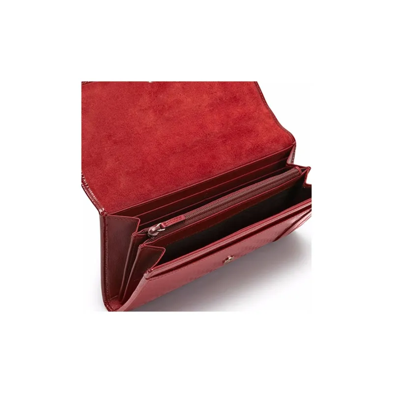 GUCCI Patent Leather Wallet Women's Red-4