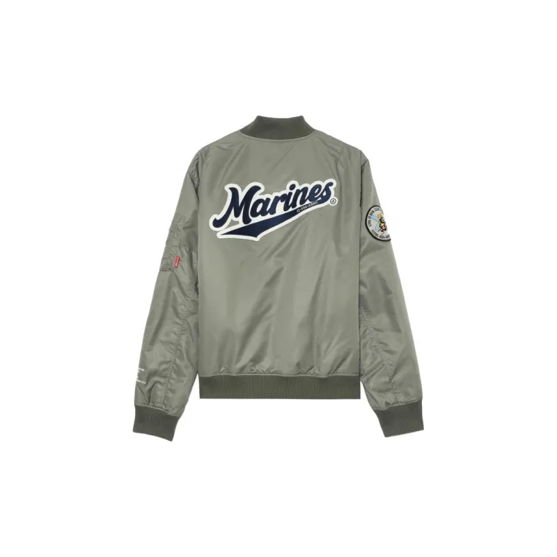 Izzue Patches detail Padded Bomber Jacket-1