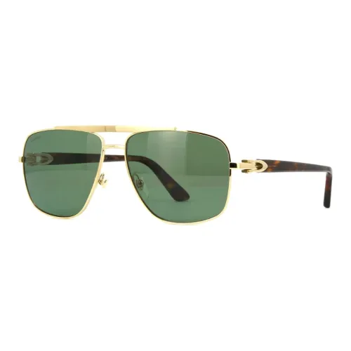 CARTIER Metal Irregular Shape Sunglasses Men's Brown