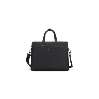 ELLE HOMME Cow Leather Briefcase Document Bag One Shoulder Handbag Crossbody Bag Regular Men's Solid Color