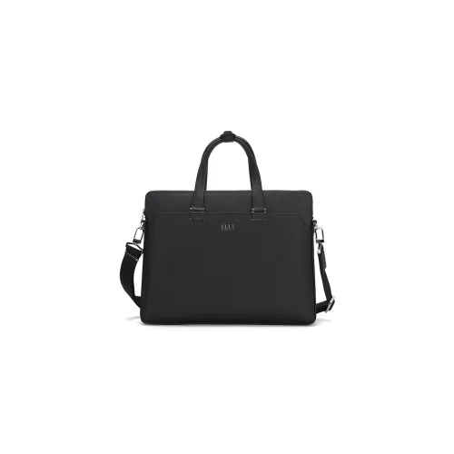 ELLE HOMME Cow Leather Briefcase Document Bag One Shoulder Handbag Crossbody Bag Regular Men's Solid Color