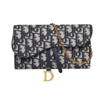 DIOR Saddle Cow Leather Combo Bag Saddle Bags Handheld Shoulder Bag Crossbody Bag Wallet Women's Denim Blue