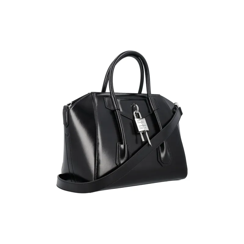 GIVENCHY Leather Tote Bag, Shopping Bag, Handbag Small Size Women's Black-2