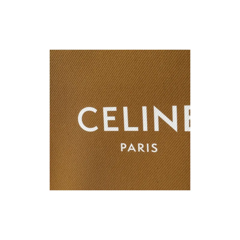 CELINE Cabas Cotton Tote Bag, Shopping Bag, Crossbody Bag, Shoulder Bag, Handbag Trumpets Women's Tan-4