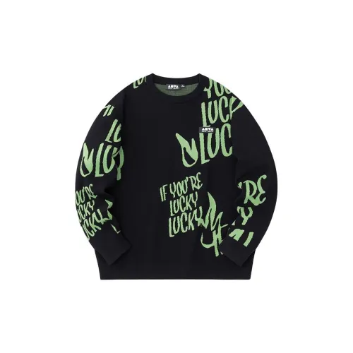 ANTA Life Collection Knitwear Unisex Basic Black/Lucky Green