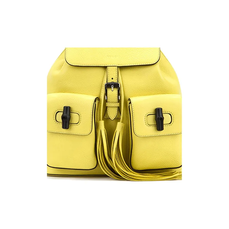 GUCCI Cow Leather Backpack Women's Yellow-3