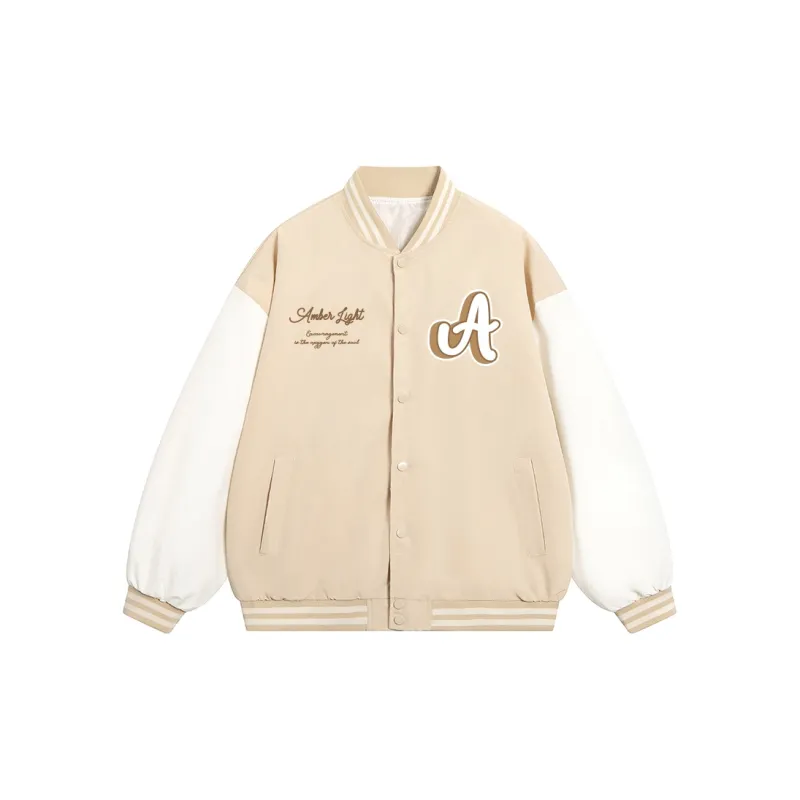 AMBER LIGHT Baseball Jacket Unisex Khaki-1