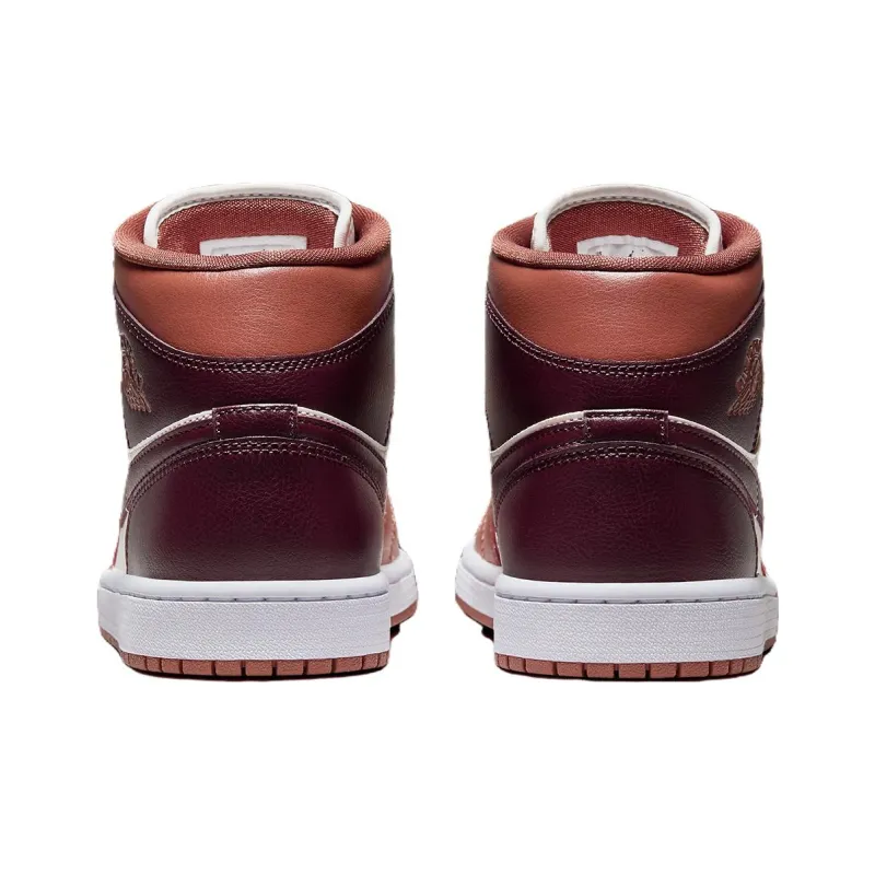 Jordan 1 Mid 'Dusty Peach Night Maroon' Women's-4