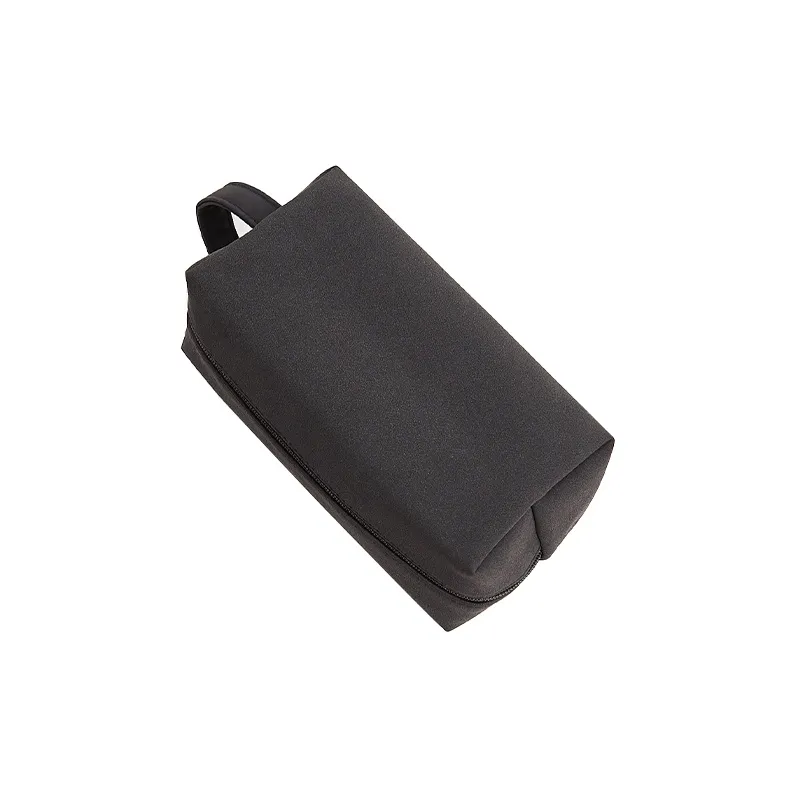 HAWA PU Portable Toiletry Bag Storage Bag Makeup Bag Medium Size Unisex Black-1