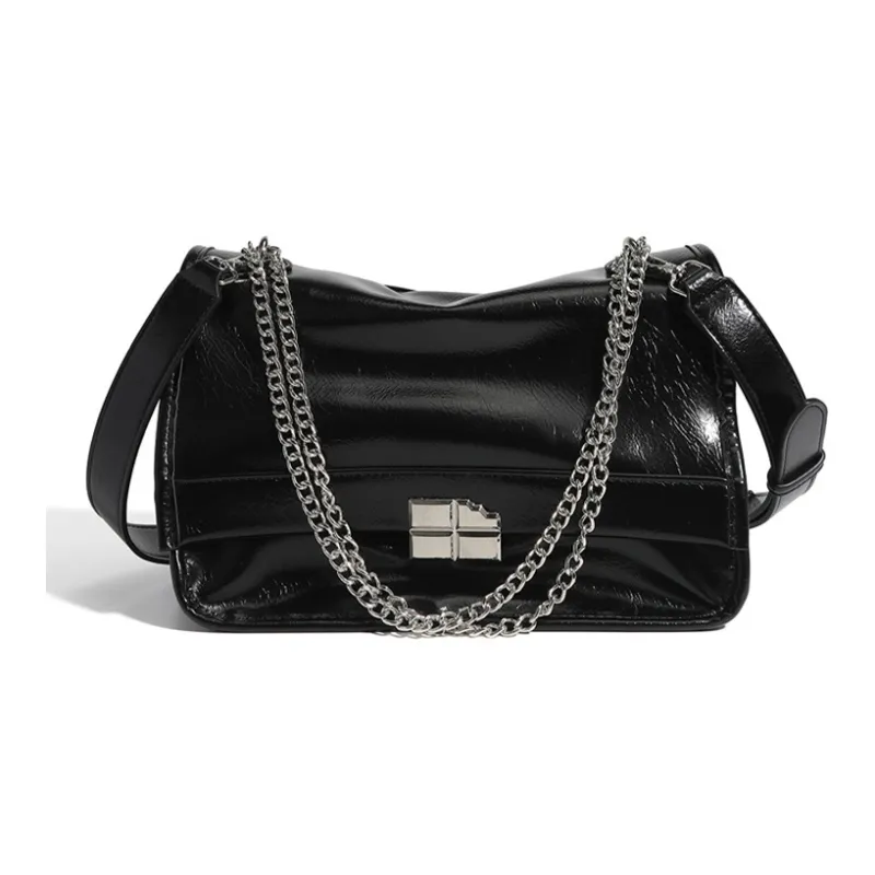 HAWA PU Messenger Bag Shoulder Bag Tote Bag Shopping Bag Shoulder Bag Large Size Women's Black-0