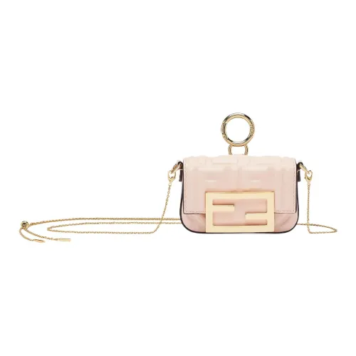 FENDI Baguette Lambskin Coin Purse, Shoulder Bag, Crossbody Bag Extra Mini Women's Pink