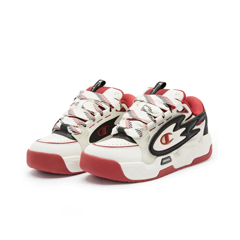 Champion Low Top Skateboard Shoes Unisex Red White Black-2