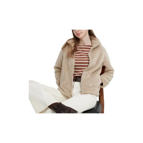 UNIQLO Velvet Jackets Women's Light Beige