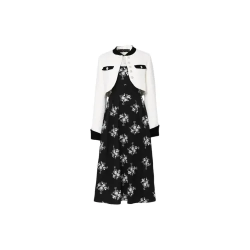 Duffy fashion Two Piece Skirt Sets Women's White+Black