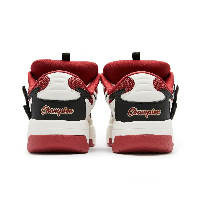 Champion Low Top Skateboard Shoes Unisex Red White Black-3