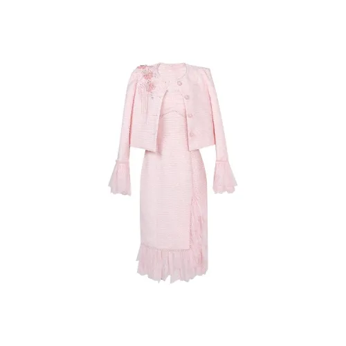 Duffy fashion Two Piece Skirt Sets Women's Pink