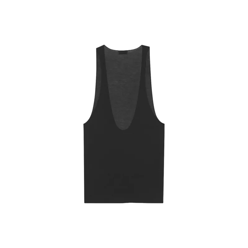 SAINT LAURENT Cassandre Sleeveless Tank Top-1
