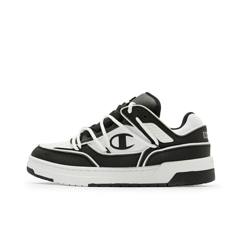 Champion Low Top Skateboard Shoes Unisex Black White-0