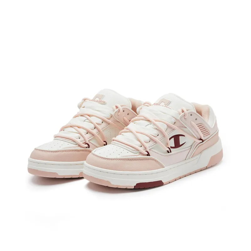 Champion Low Top Skateboard Shoes Unisex Pink White-2