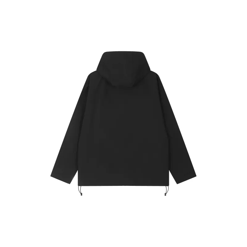 A Chock Waterproof And Windproof Windbreaker Jacket Unisex Black-1