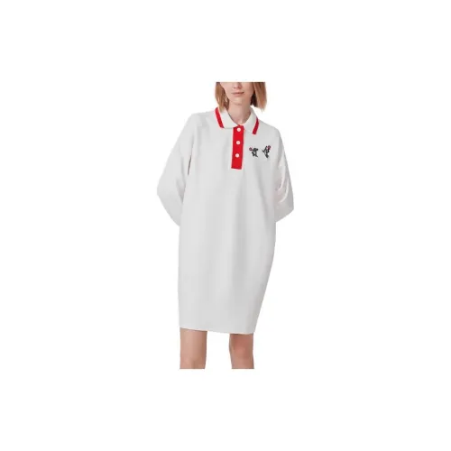 LACOSTE Long-Sleeved Dresses Women's White -70V