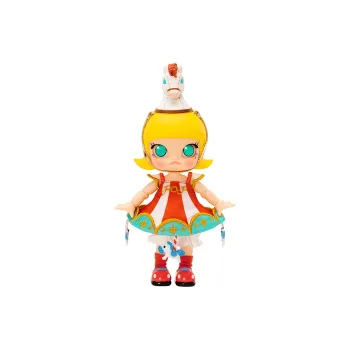 POP MART MOLLY Rotatable Wooden Doll Trendy Figures 13cm