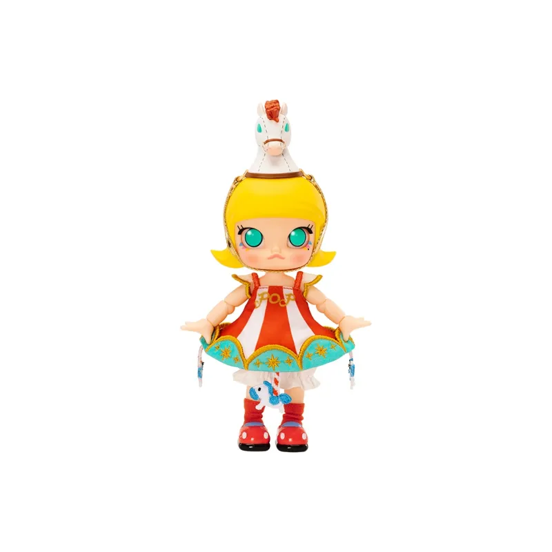POP MART MOLLY Rotatable Wooden Doll Trendy Figures 13cm-0