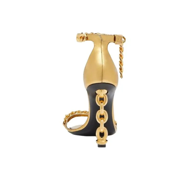 TOM FORD One Strap Sandals 10.5cm Women's Gold-4