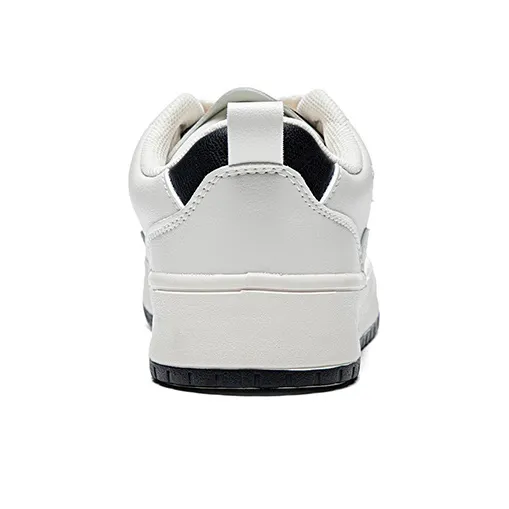 Warrior Warrior Students' White Sneakers Durable Lightweight And Breathable Low Top Skateboard Shoes Women's Black-3