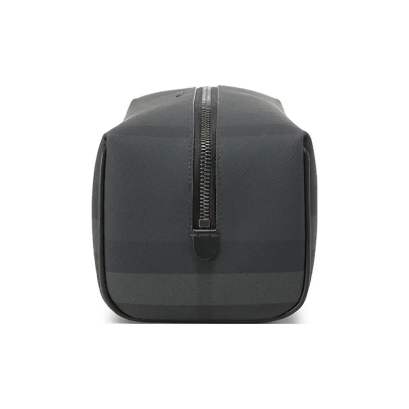 Burberry Polyurethane Travel Storage Bag Clutch Men's Charcoal Gray-2