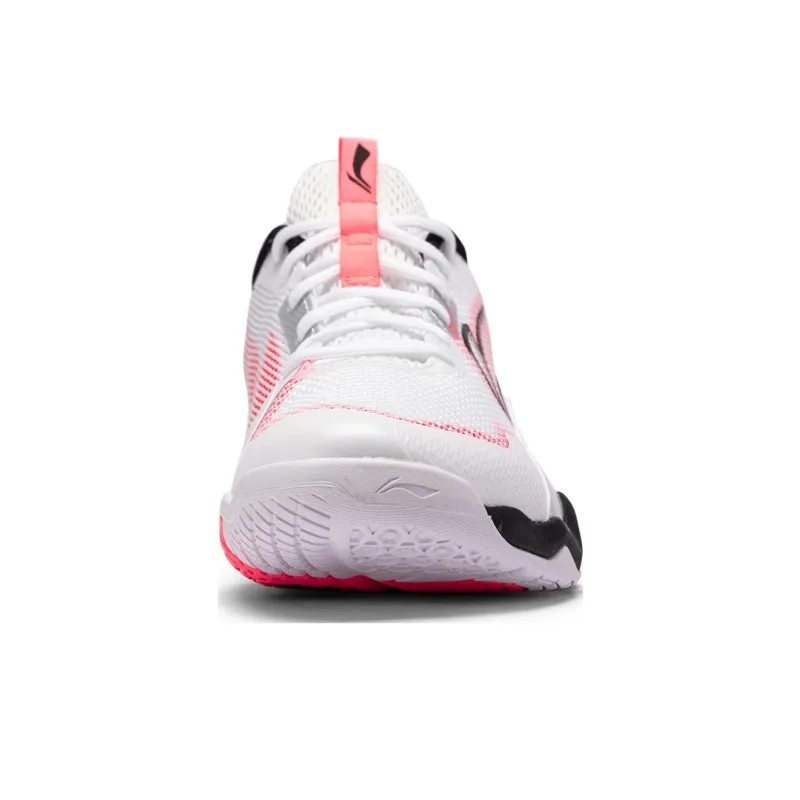 LiNing OP Abrasion Resistant Low Top Badminton Shoes Unisex White Pink Black-2