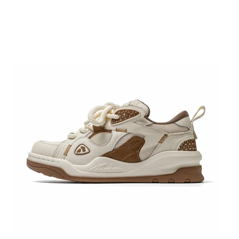 VAILMOON Blossoming Coin Radiance Low-Top Skateboard Shoes Unisex Coffee-1