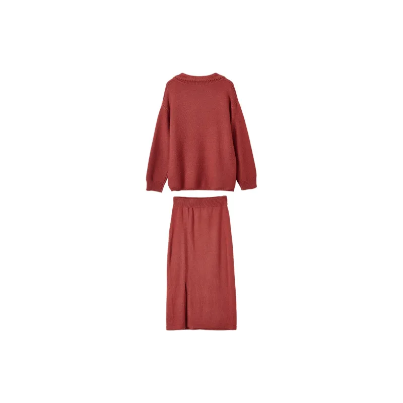 XIANGYING Skirt Set Women's Red-1