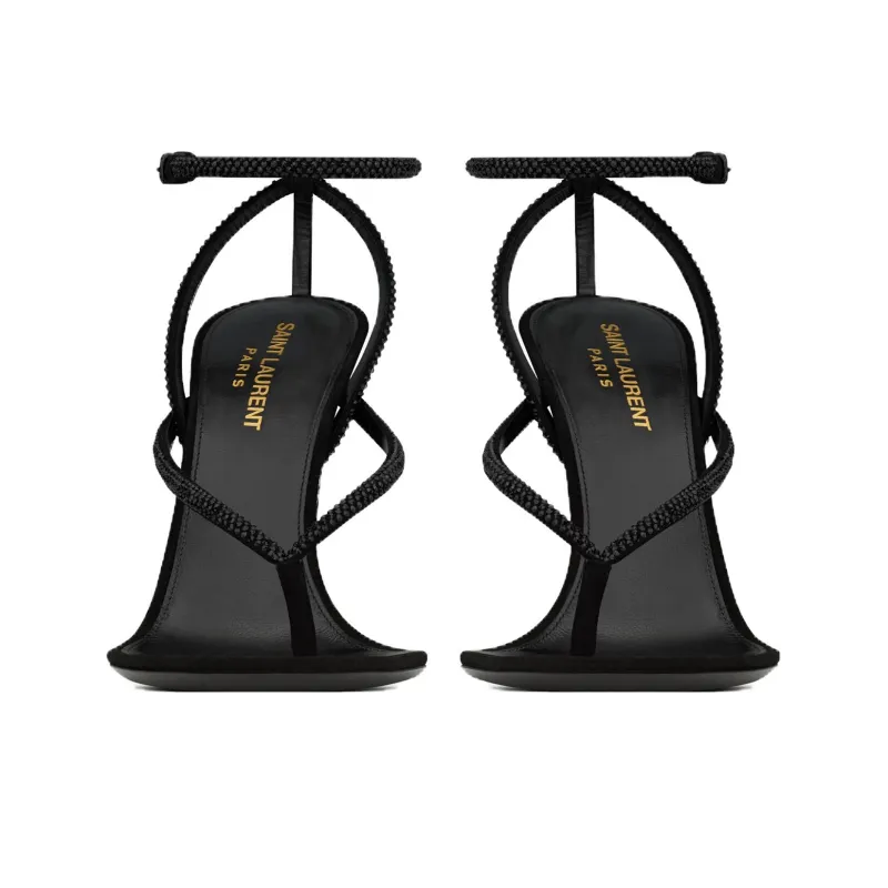 SAINT LAURENT One Strap Sandals 11cm Women's Black-3