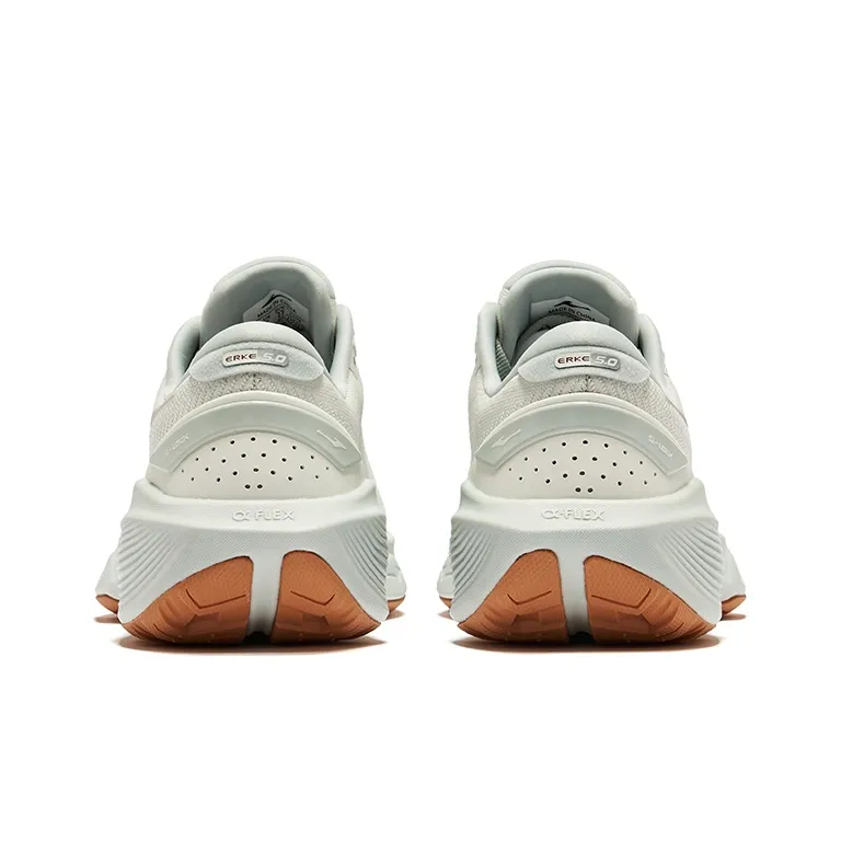 Erke Cushioning Wear Resistant Low Top Running Shoes Women's Microcrystal White Light Gray Green-3