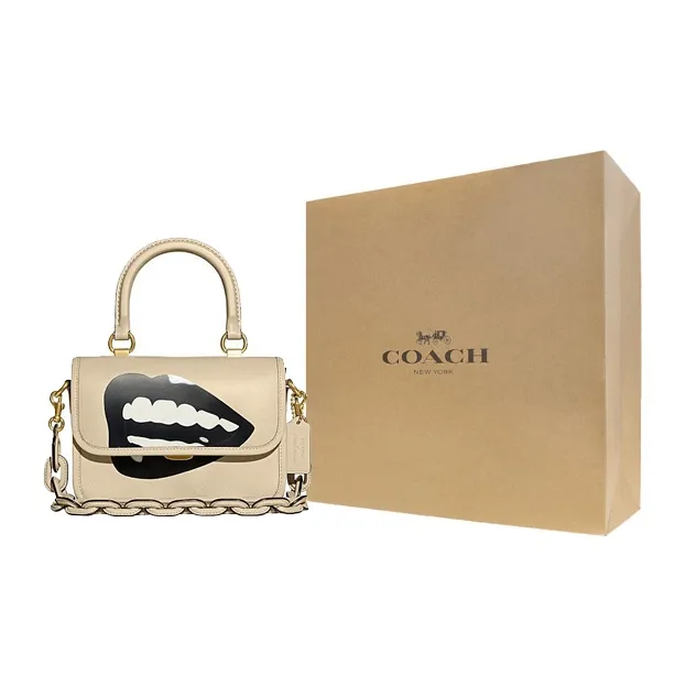 COACH Tom Wesselmann Collaboration Rogue Cow Leather Handbag, Shoulder Bag, Crossbody Bag Trumpets Women's White-6