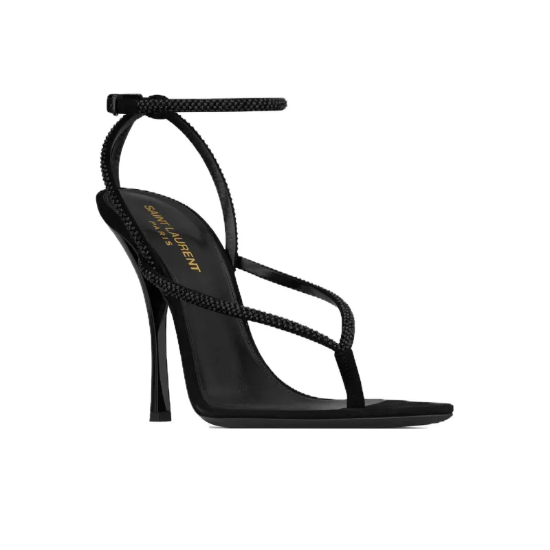 SAINT LAURENT One Strap Sandals 11cm Women's Black-2