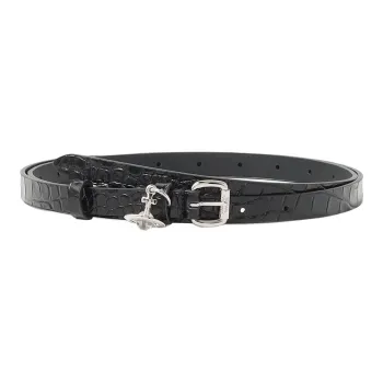 Vivienne Westwood Cow Leather Belts Women's Black Width 1.5CM