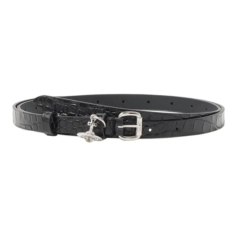 Vivienne Westwood Cow Leather Belts Women's Black Width 1.5CM-0